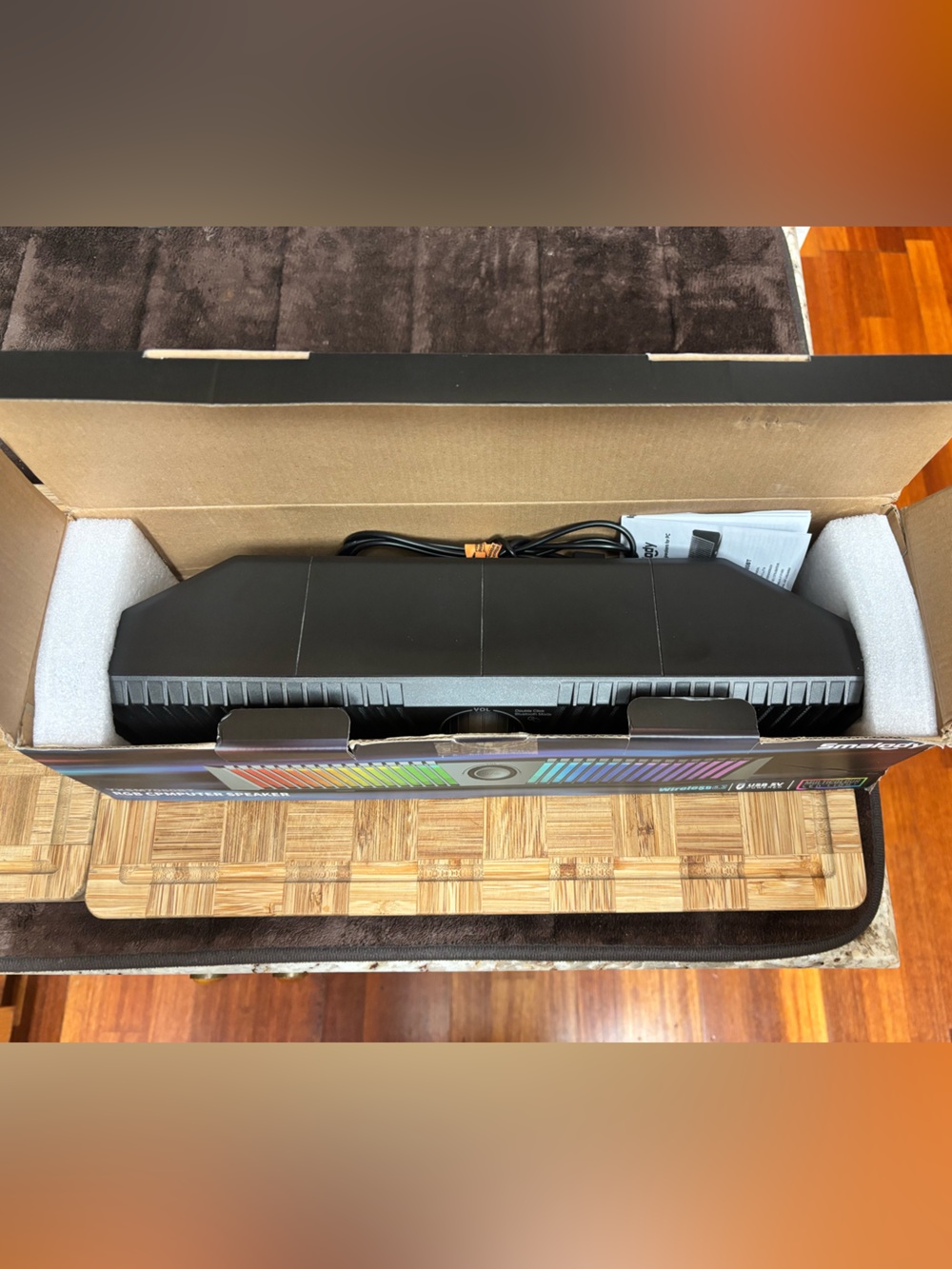 Malo Smalody Black Bluetooth Speaker with Rainbow LED Bar for those gamers .